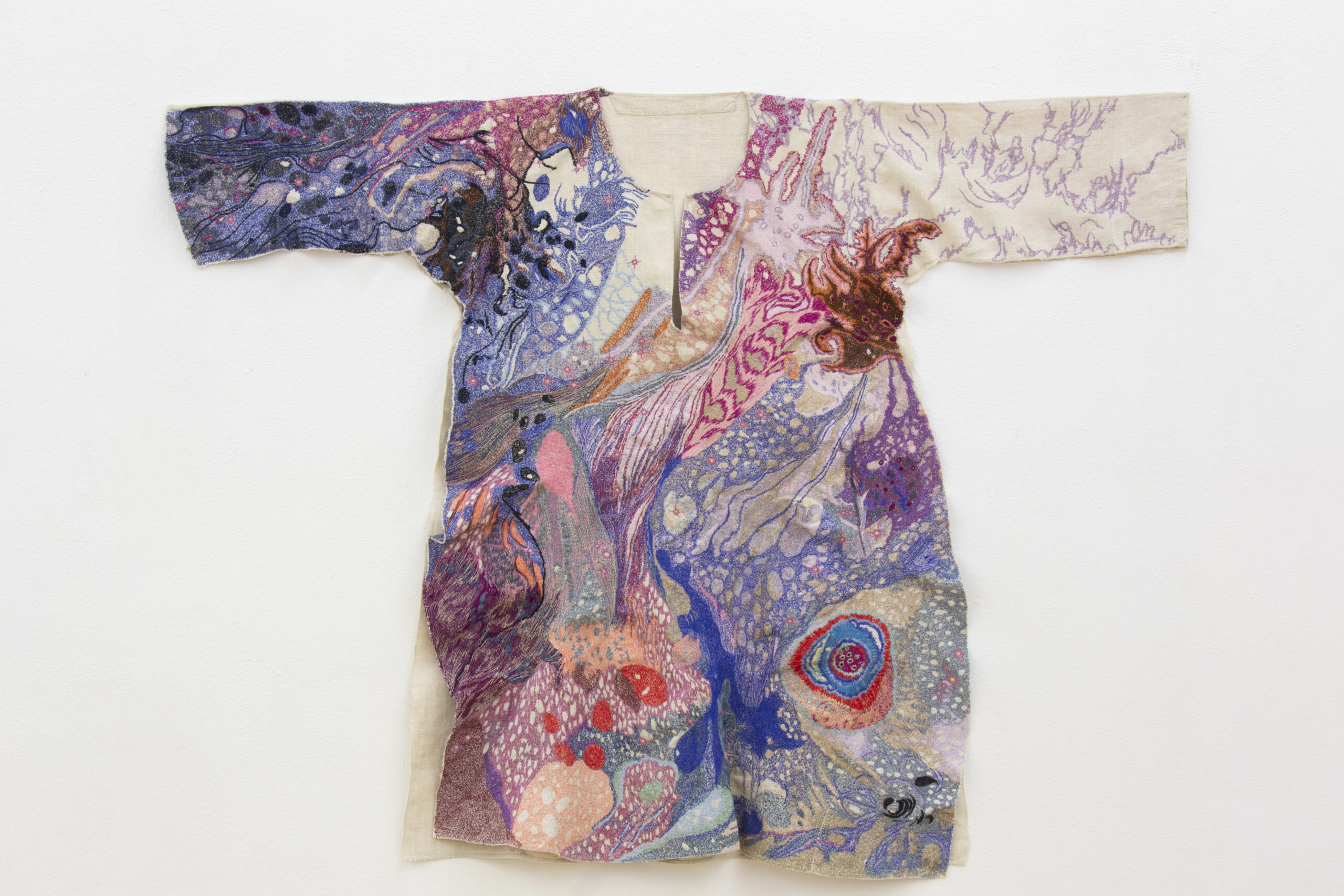 textile sculpture exhibited at the STAMPA gallery for the exhibition "We are the universe" by Véronique Arnold, 2019